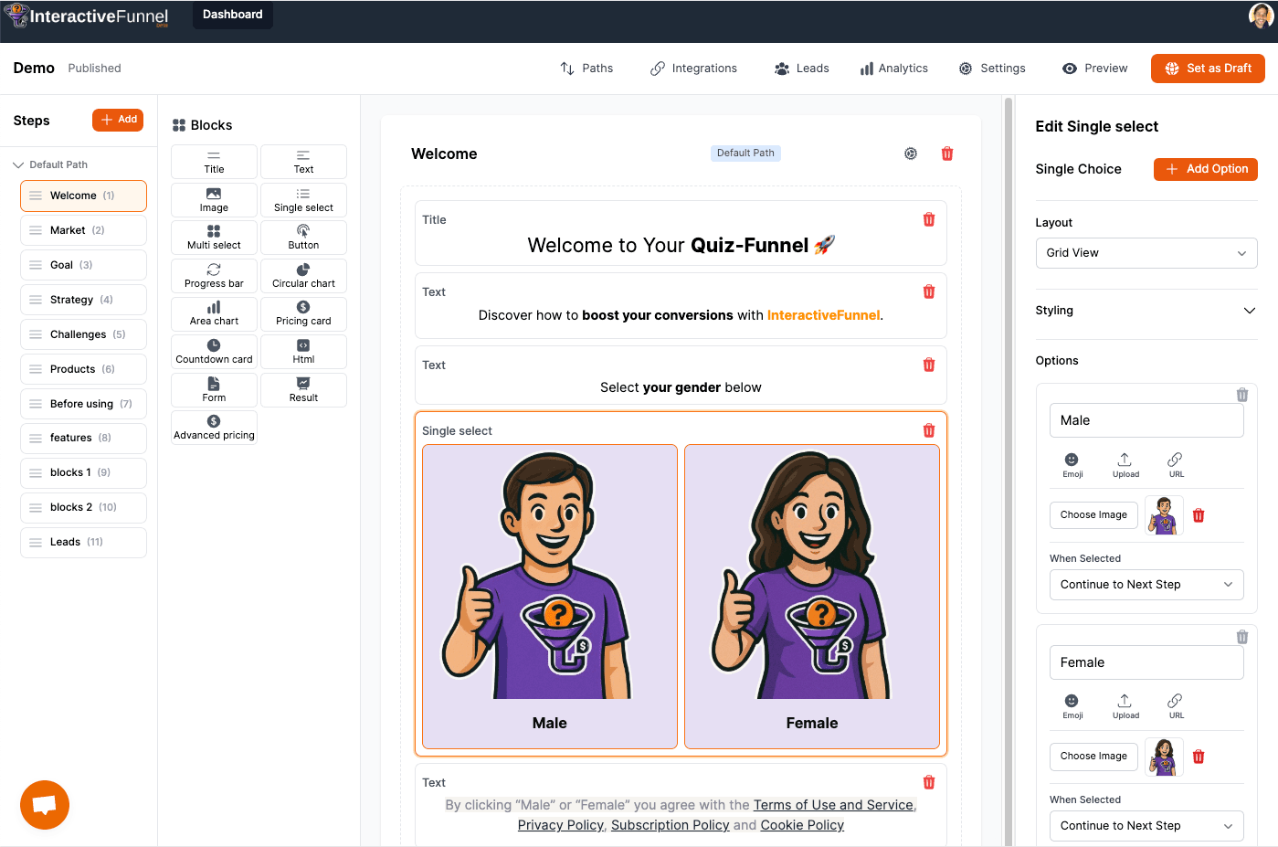 Interactive Funnel Dashboard